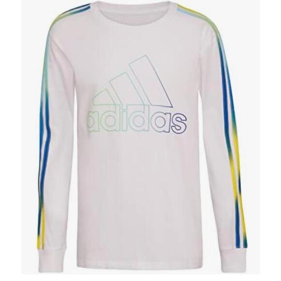 adidas Other - Adidas Boys T Shirt White Long Sleeve Crew Neck Graphic Pullover Size L 14/16